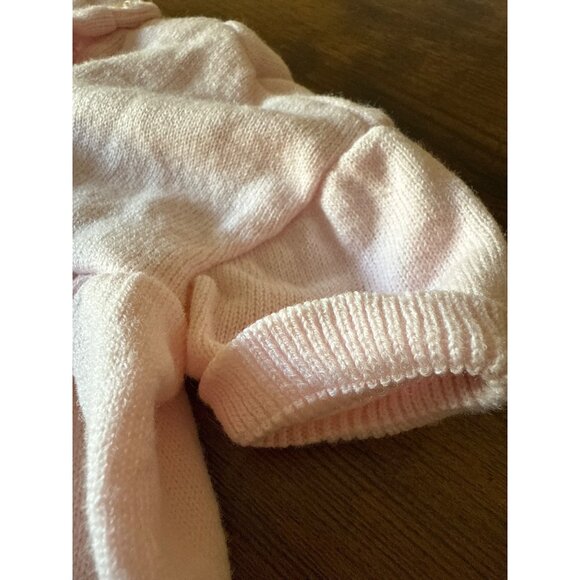 Vintage Baby Girl Doll Knit Dress With Buttons & Bow Pink - Picture 3 of 14